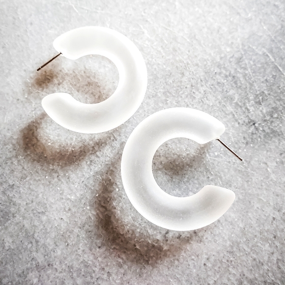 Hoop earrings frosted - Picture 1 of 2